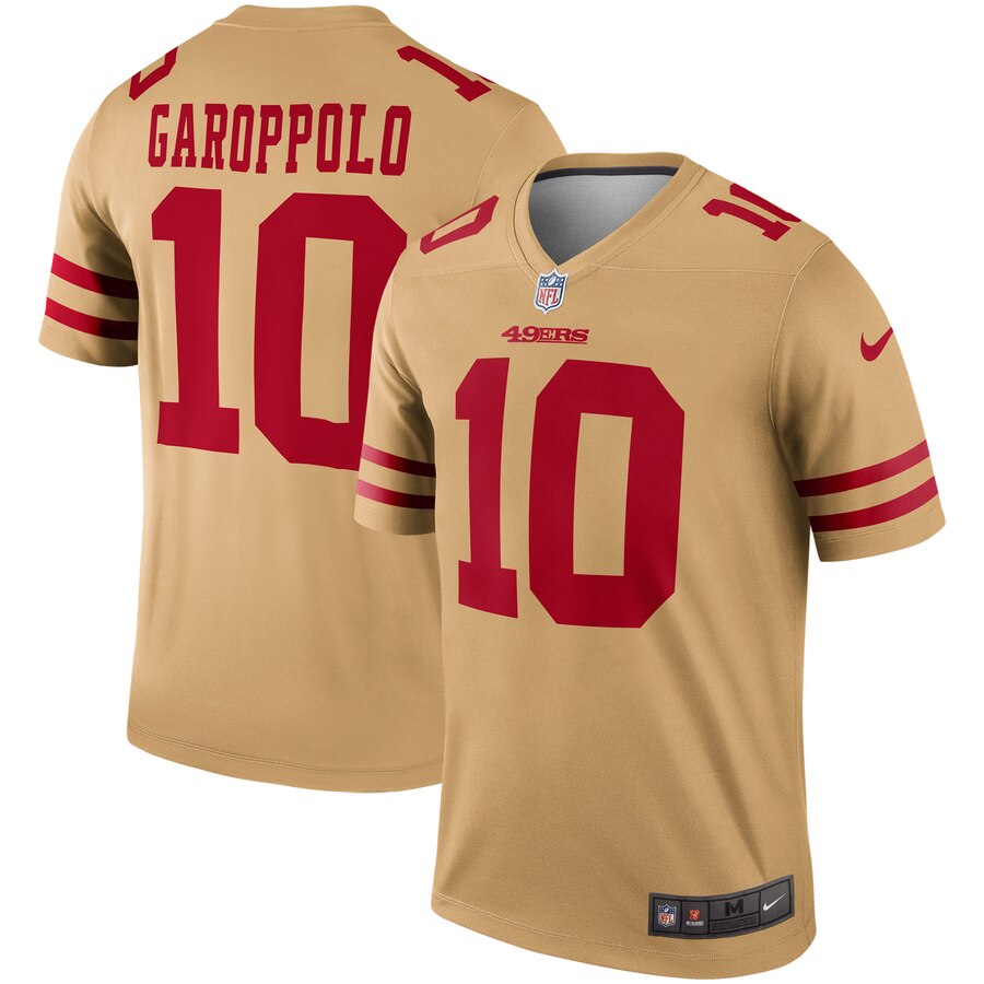 Women San Francisco 49ers #10 Garoppolo yellow Nike Vapor Untouchable Limited NFL Jersey